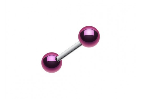 Piercing barbell Billes violette