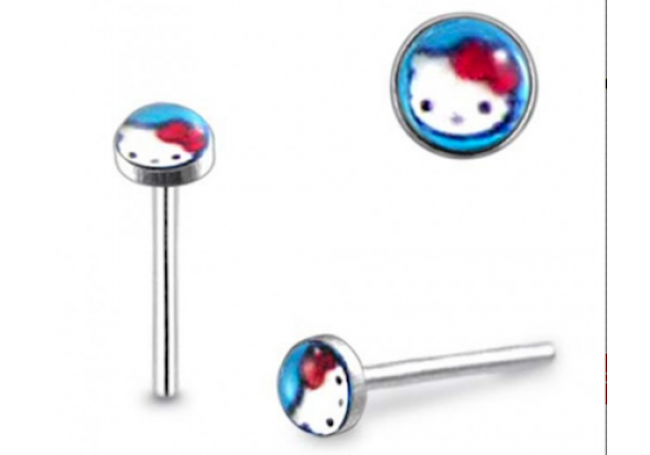 Piercing nez argent massif kitty