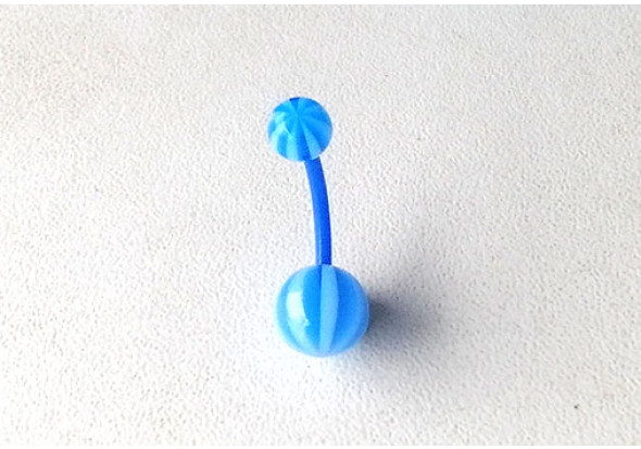 Piercing nombril acrylique melon bleu