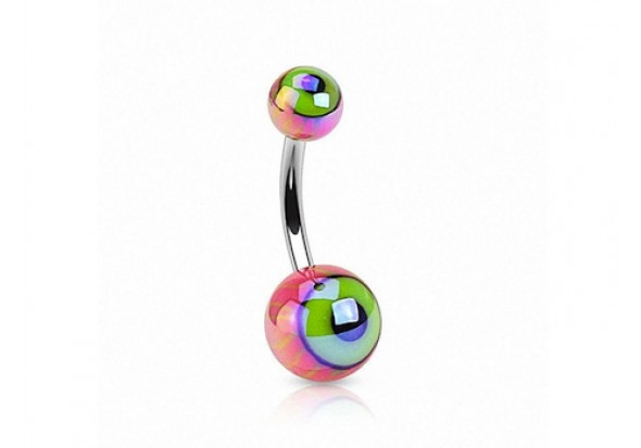 Piercing nombril acrylique oeil vert