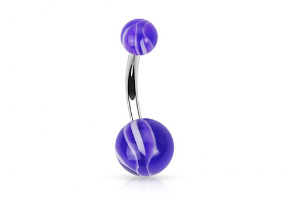 Piercing nombril acrylique bi couleur violet