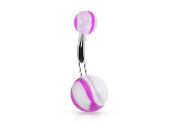 Piercing nombril acrylique bi couleur violet clair