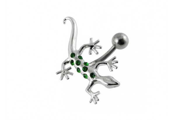 Piercing nombril Inversé salamandre emeralde