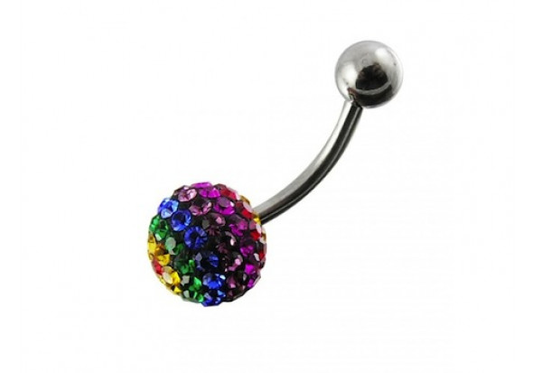 Piercing nombril swarovki multicouleur