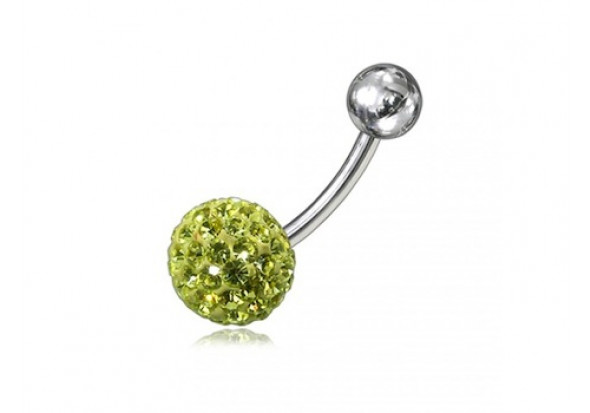 Piercing nombril swarovki jaune