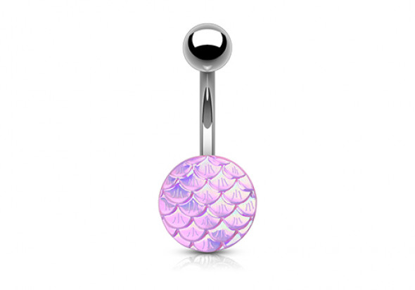 Piercing nombril écaille rose