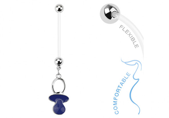 Piercing nombril grossesse tétine bleue