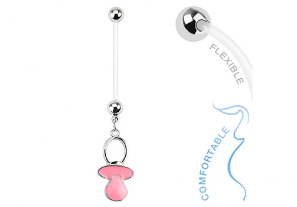 Piercing nombril grossesse tétine rose