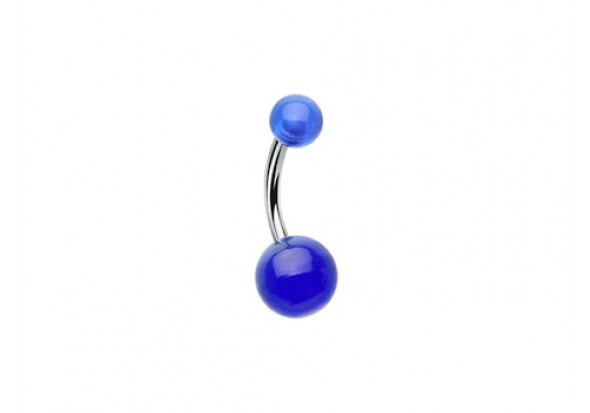 Piercing nombril ACRYLIQUE Bleu transparent