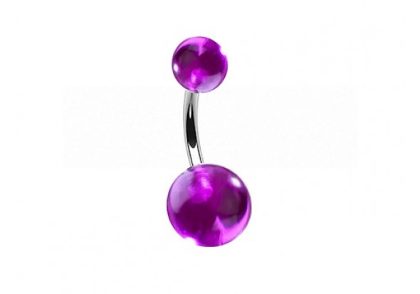 Piercing nombril ACRYLIQUE violet transparent