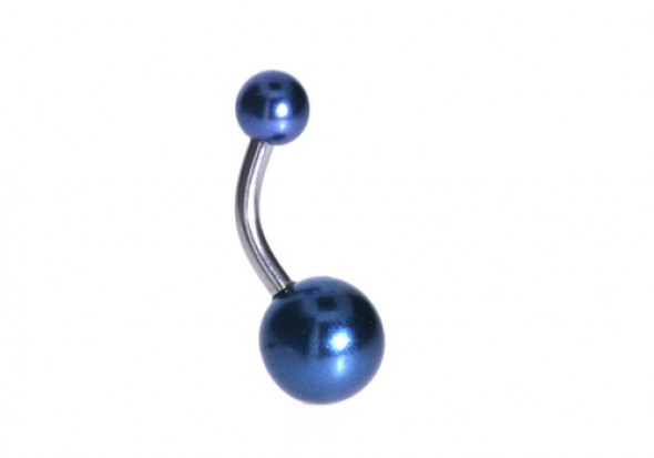 Piercing nombril acrylique perle bleue