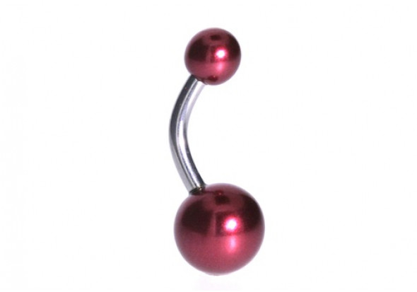 Piercing nombril acrylique perle rubis