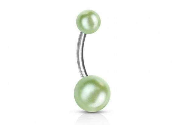 Piercing nombril acrylique perle verte