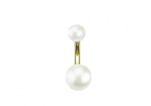 Piercing nombril acrylique perle blanche anodisée