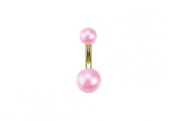 Piercing nombril acrylique perle rose anodisée