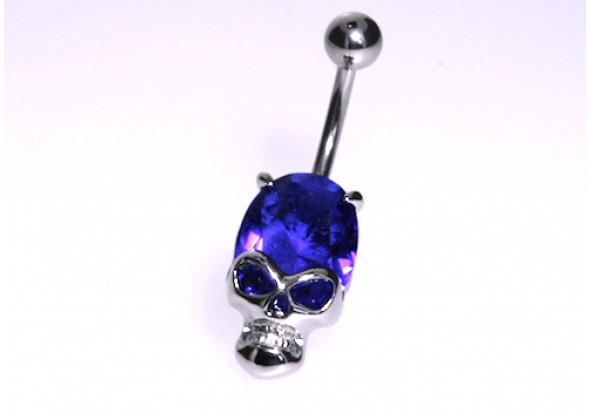 Piercing nombril crane bleu