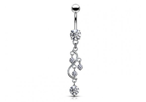 Piercing nombril cascade blanche