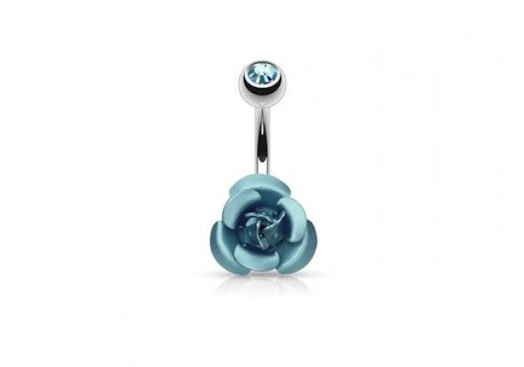 Piercing nombril rose turquoise