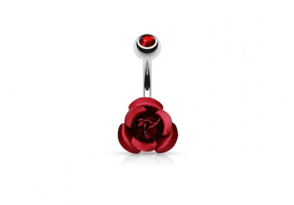 Piercing nombril rose rouge