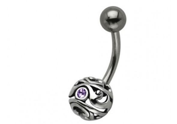 Piercing nombril tribal violet