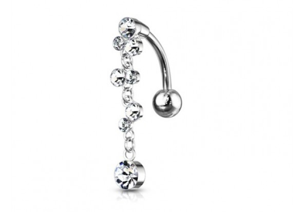 Piercing nombril inversé cluster blanc