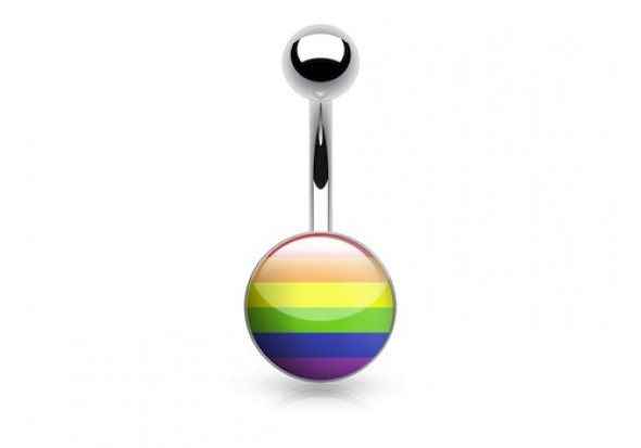 Piercing nombril acier logo GAY