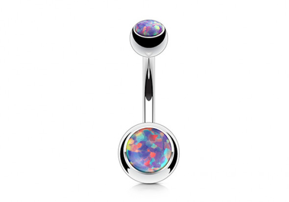Piercing nombril opale de feu violette