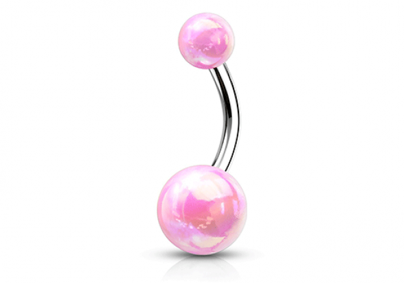 Piercing nombril glacé rose