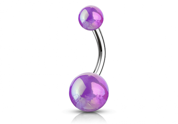 Piercing nombril glacé violet