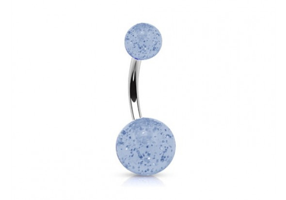 Piercing nombril paillette bleue claire