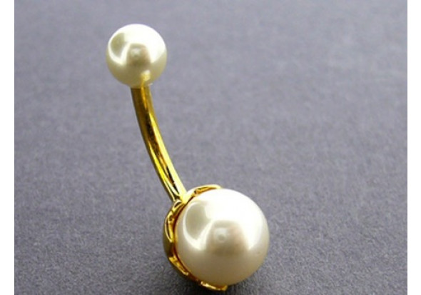 Piercing nombril double perle