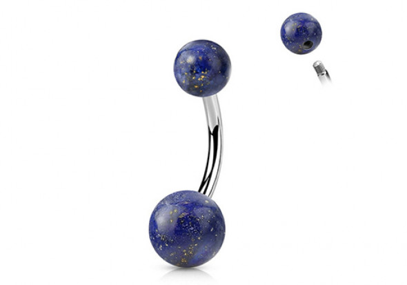 Piercing nombril pierre naturelle sodalite