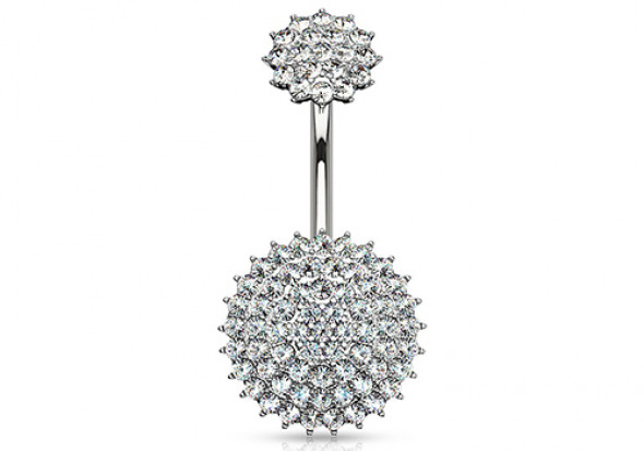 Piercing nombril fleur cluster