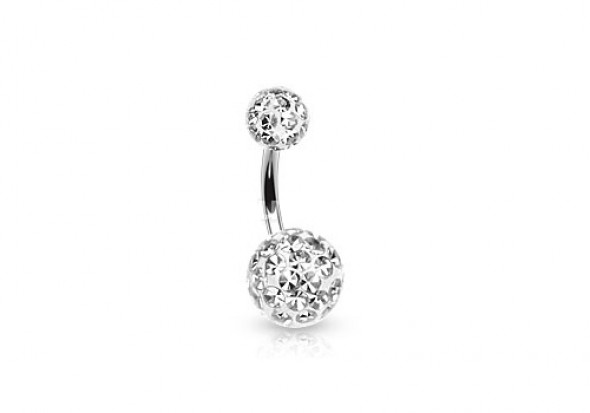 Piercing nombril swarovski blanc 