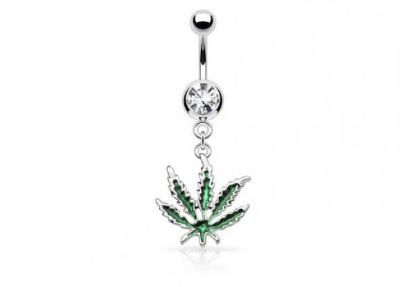 Piercing nombril motif feuille