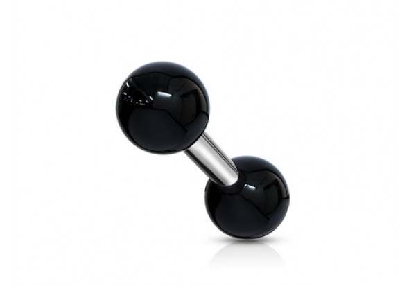 Piercing barbell bille acrylique noir