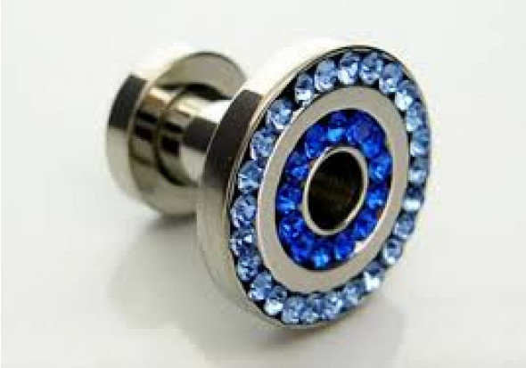 DESTOCKAGE piercing tunnel bleu 5mm