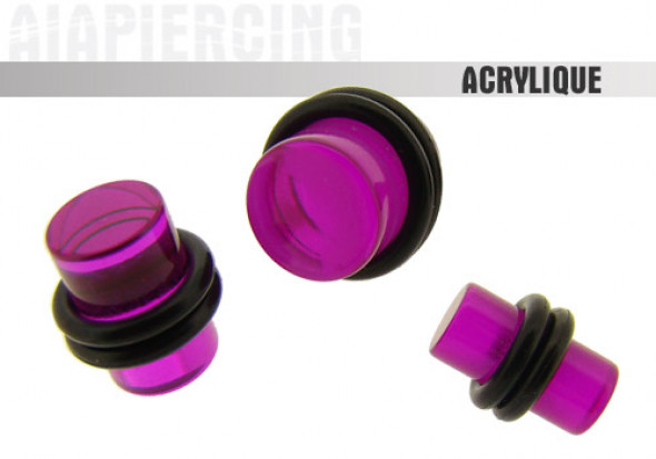 Piercing plug droit violet