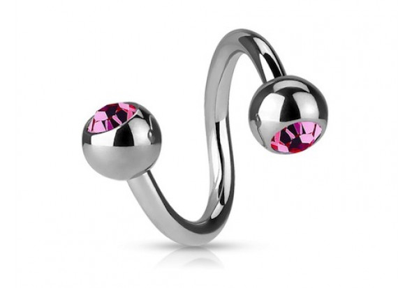 Piercing spirale cristal fushia