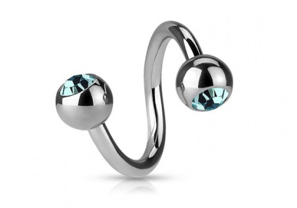 Piercing spirale cristal turquoise