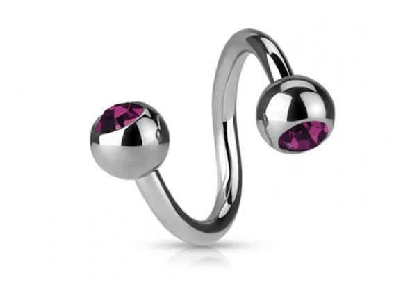 Piercing spirale cristal violet