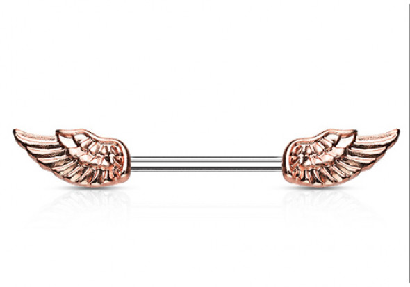 Piercing téton aile d'ange antique or rose