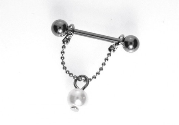 Piercing mamelon perle pendante