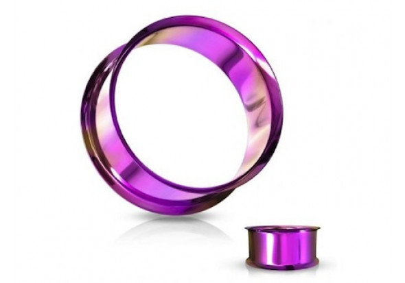 Piercing tunnel double epaule violet