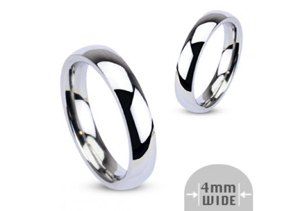 Bague en acier chirurgical poli 4mm