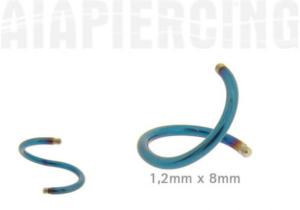 spirale 1,2x8mm bleue