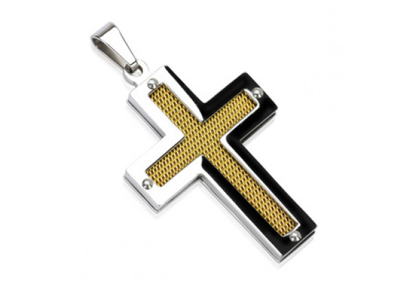 Pendentif croix et plaqué or