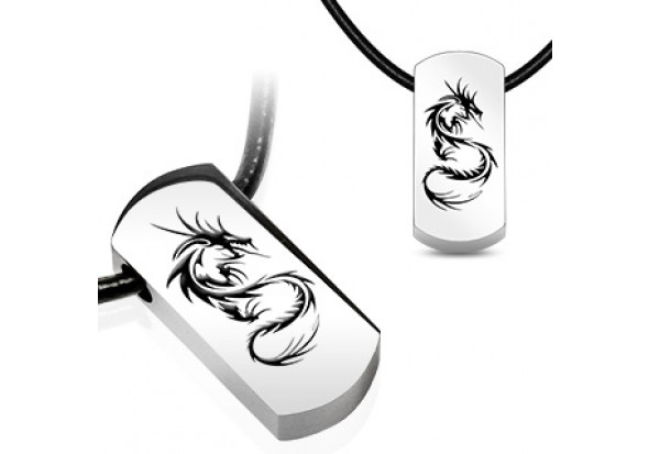 Pendentif acier chirurgical dragon tribal