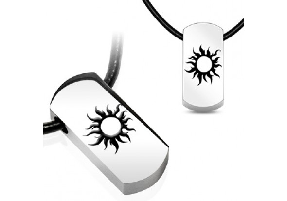 Pendentif acier chirurgical soleil