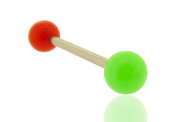 Piercing langue bicolore rouge et vert